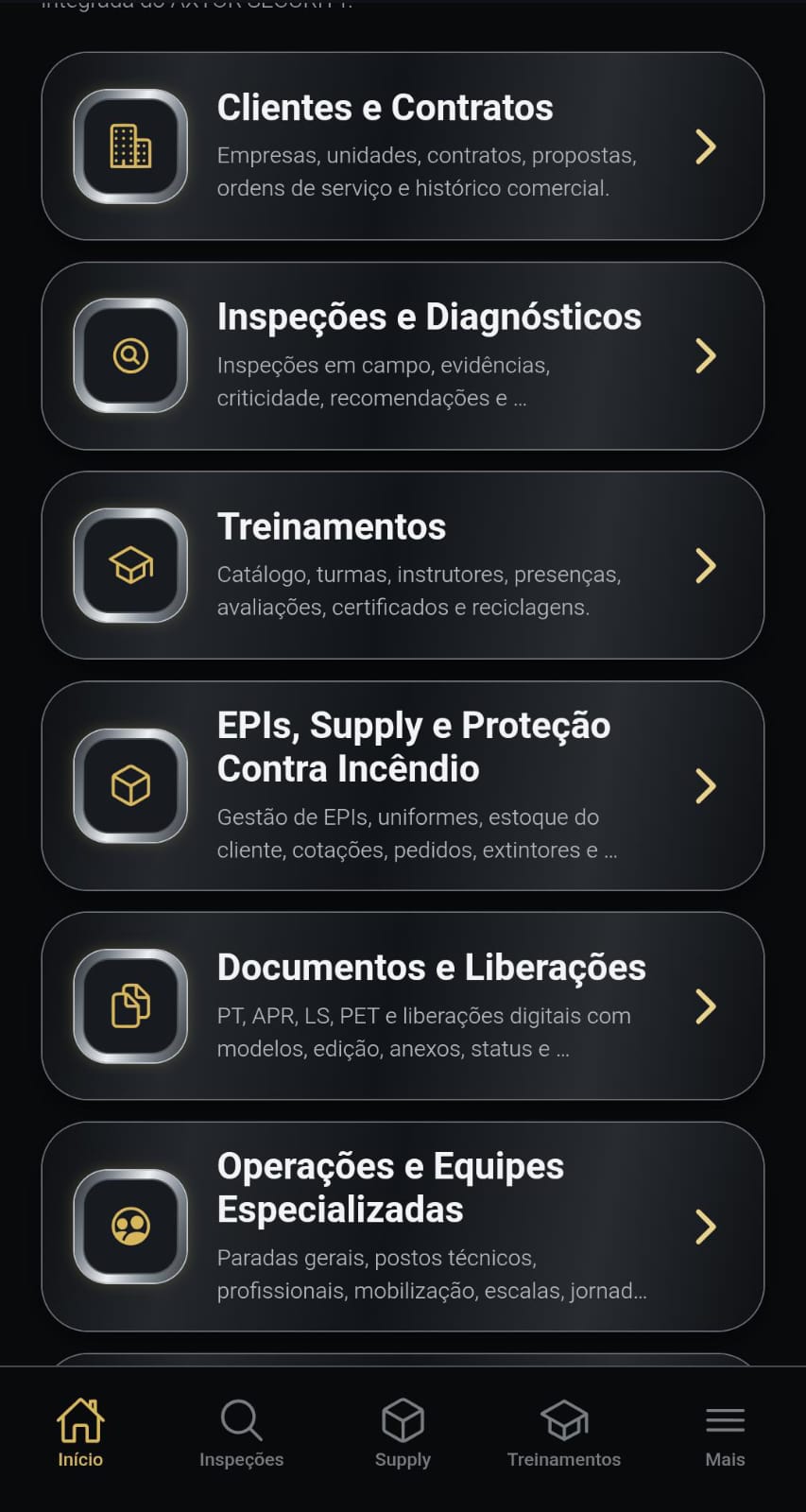 Módulos do ACXYOR Security